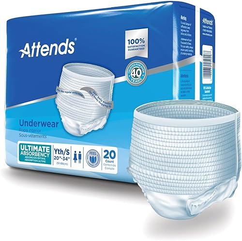 Miniatura 2 de Attends Ropa interior, desechable, gran absorción, juvenilpequeña, 80 unidades