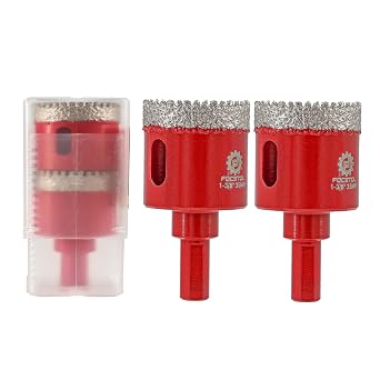 Diamond Core Drill Bit 1-3/8 Inch - FOCSTOL 2pcs 35mm Diamond Hole Saw with Triangle Shank for Porcelain Ceramic Tile Marble Granite