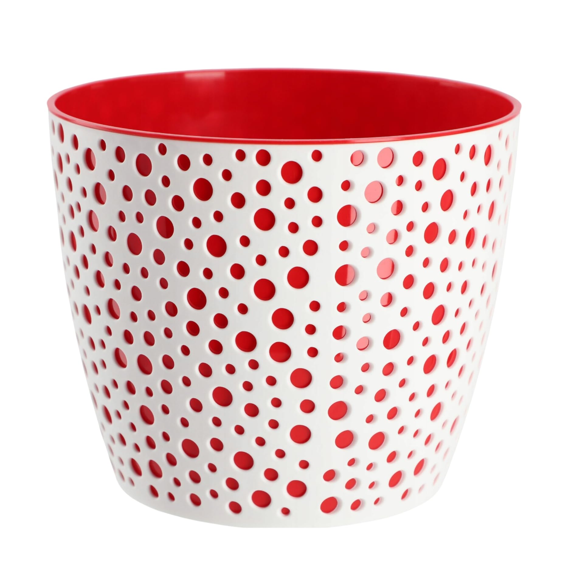 B2C Flowerpot plant pot planter Elza Plastic Crystal Modern Decorative Small Medium Large (13cm, Red)