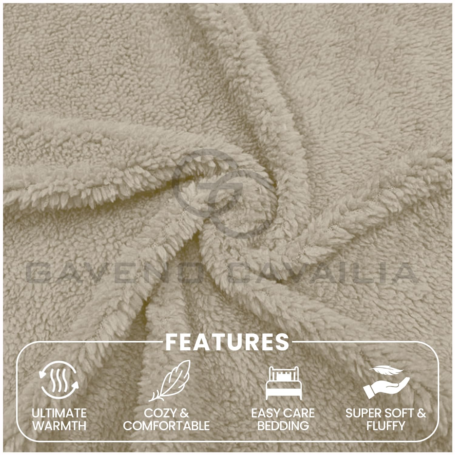 GC GAVENO CAVAILIA Fleece Spannbettlaken King Size – Kuschelig Warm Mit Funkelndem Stern-Design In Creme