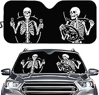 Vista 20 de SEANATIVE Parasol para ventana frontal con bandera estadounidense negra, para mujeres y hombres, bloqueo de calor, para la mayoría de automóviles