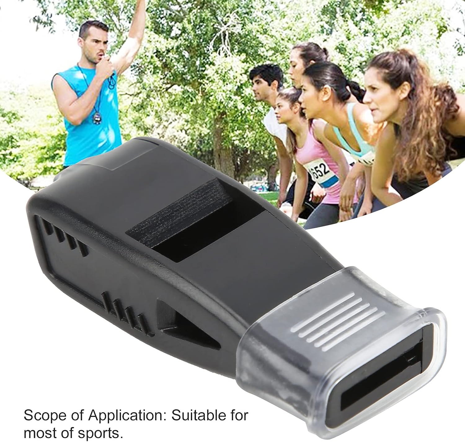 Jiawu Professional Sports Whistle with Crisp Loud Sound for Volleyball, Soccer, Basketball Games - Referee and Whistle Durable Design - Black