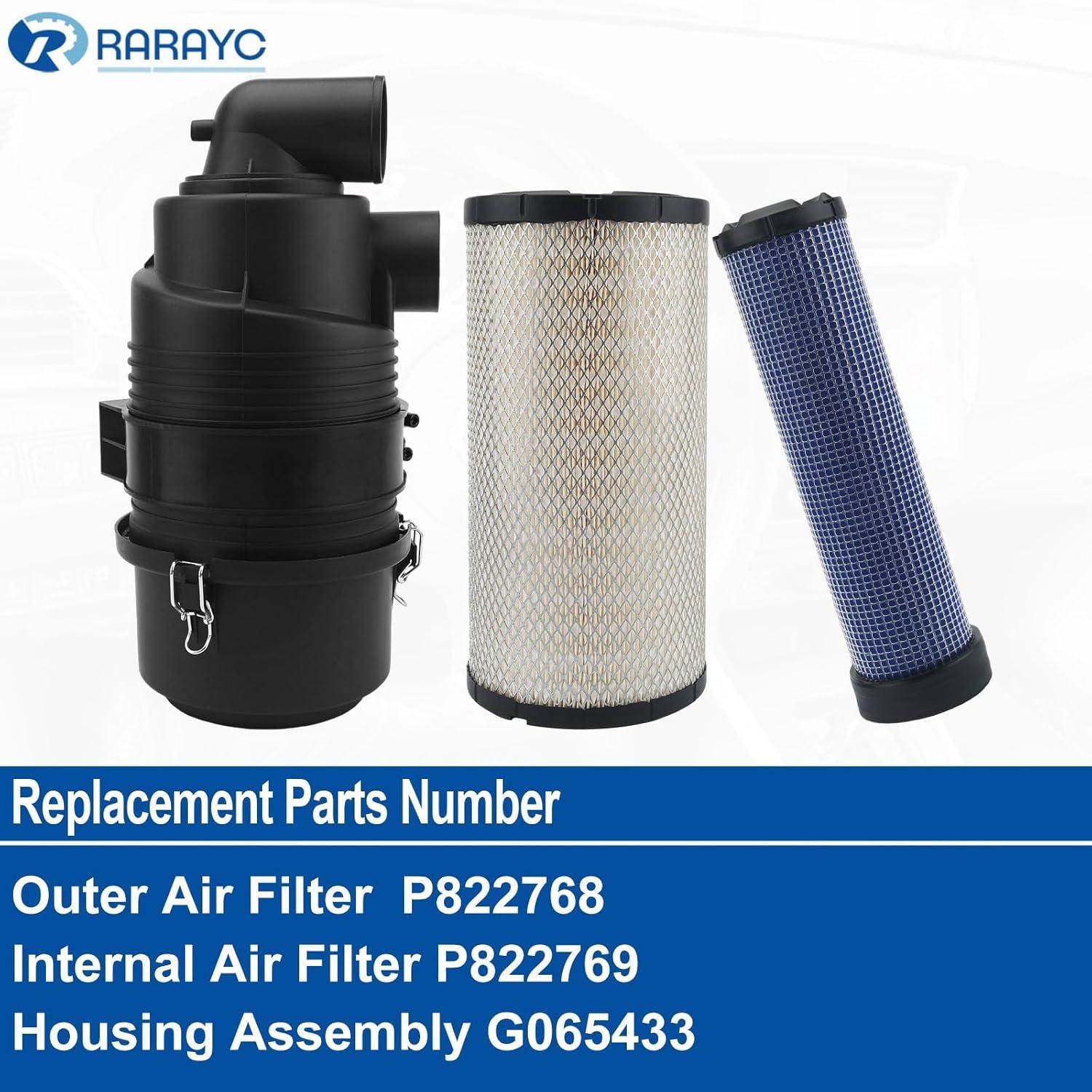 G057512 Air Cleaner Housing with P821575 & P822858 Filter Compatible with Donaldson FPG Replacement Part Number 4215896M91，03782600，23378，809218，809218B
