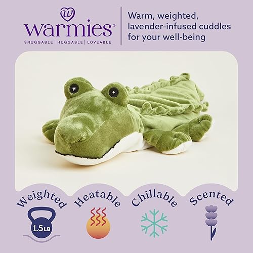 Miniatura 2 de warmies Animales de Peluche para Microondas y con Peso, Caimán - Animal de Peluche Térmico para Calor y Comodidad - Lindos Juguetes de Peluche