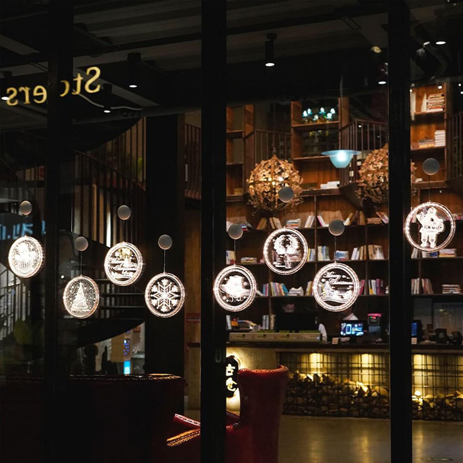 Christmas Suction Cup Lamp Decoration Lamp Window Small Ornaments Snowflake Lamp Snowman Led Ornament Pendant Scene Layout 2 (2) image 4