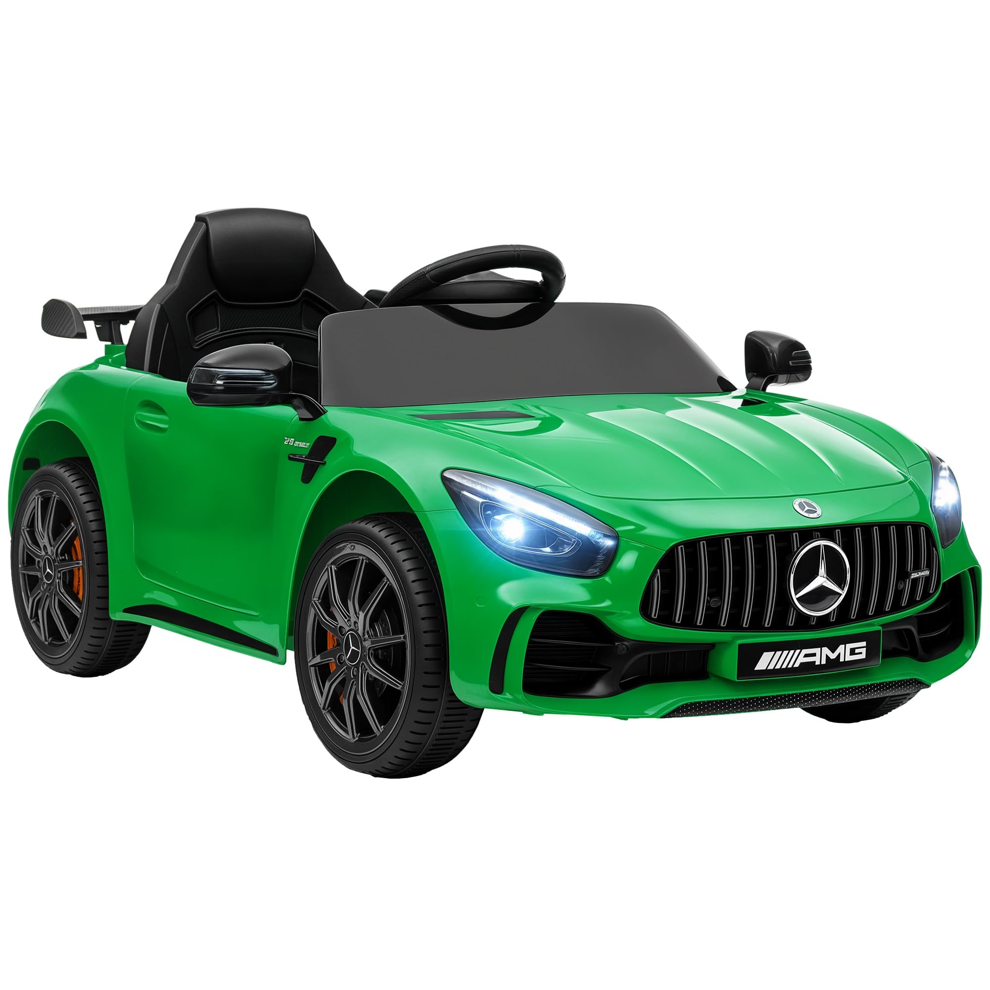 AIYAPLAY Elektryczny Samochód dla Dzieci 12V z Pilotem 2,4G, Pojazd Dziecięcy z Klaksonem, MP3, Muzyką, Miękki Start, Funkcja Jazdy do Tyłu 3-5 km/h, dla Dzieci 3-6 Lat, Zielony