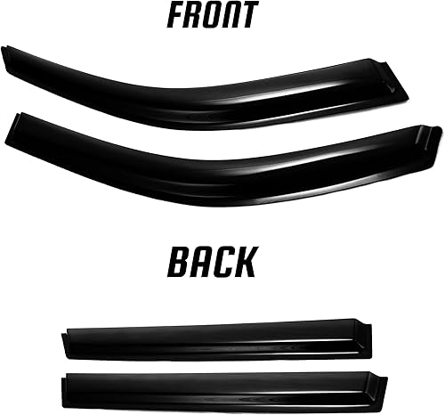 Miniatura 2 de JSP Protector de lluvia para Chevrolet Traverse 2009-2017, tira deflectora de ventana lateral de canal exterior, acrílico ahumado oscuro, montaje en