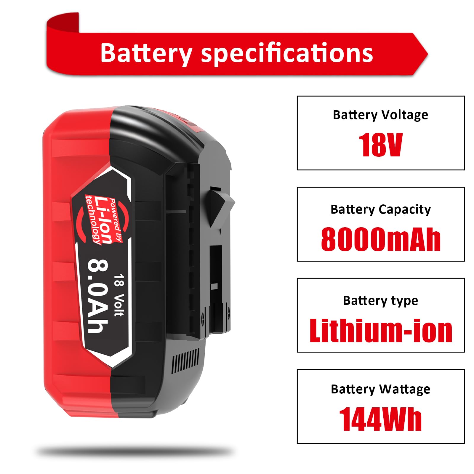 4 X 8000mAh Compatible avec Bosch Professional 18V Système GBA Batterie