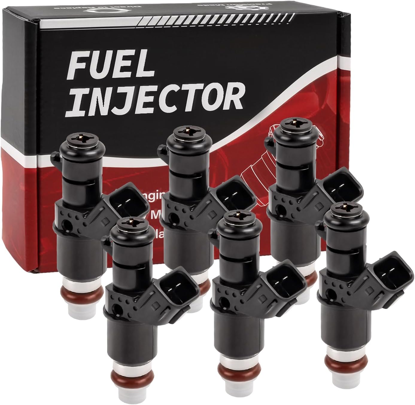 Fuel Injector Compatible with ILX MDX TL Accord Odyssey Pilot Ridgeline Vue 6 Pcs Replace FJ485 8001492N