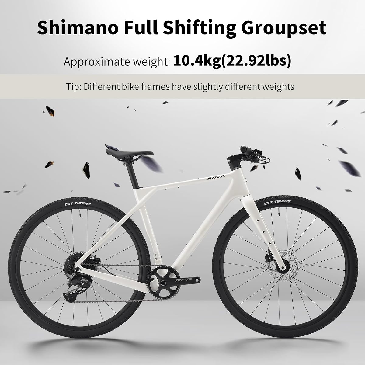 SAVADECK Gravel Bike with T800 Carbon Frame and Fork, with Shimano U6020 10-Speed Hydraulic Disc Brakes view 4