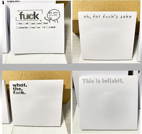 Miniatura 8 de Kingdong 4 blocs de notas adhesivas divertidas de What The F*ck, divertido bloc de notas atrevidas y groseras, bloc de notas sarcásticas Fresh Outta