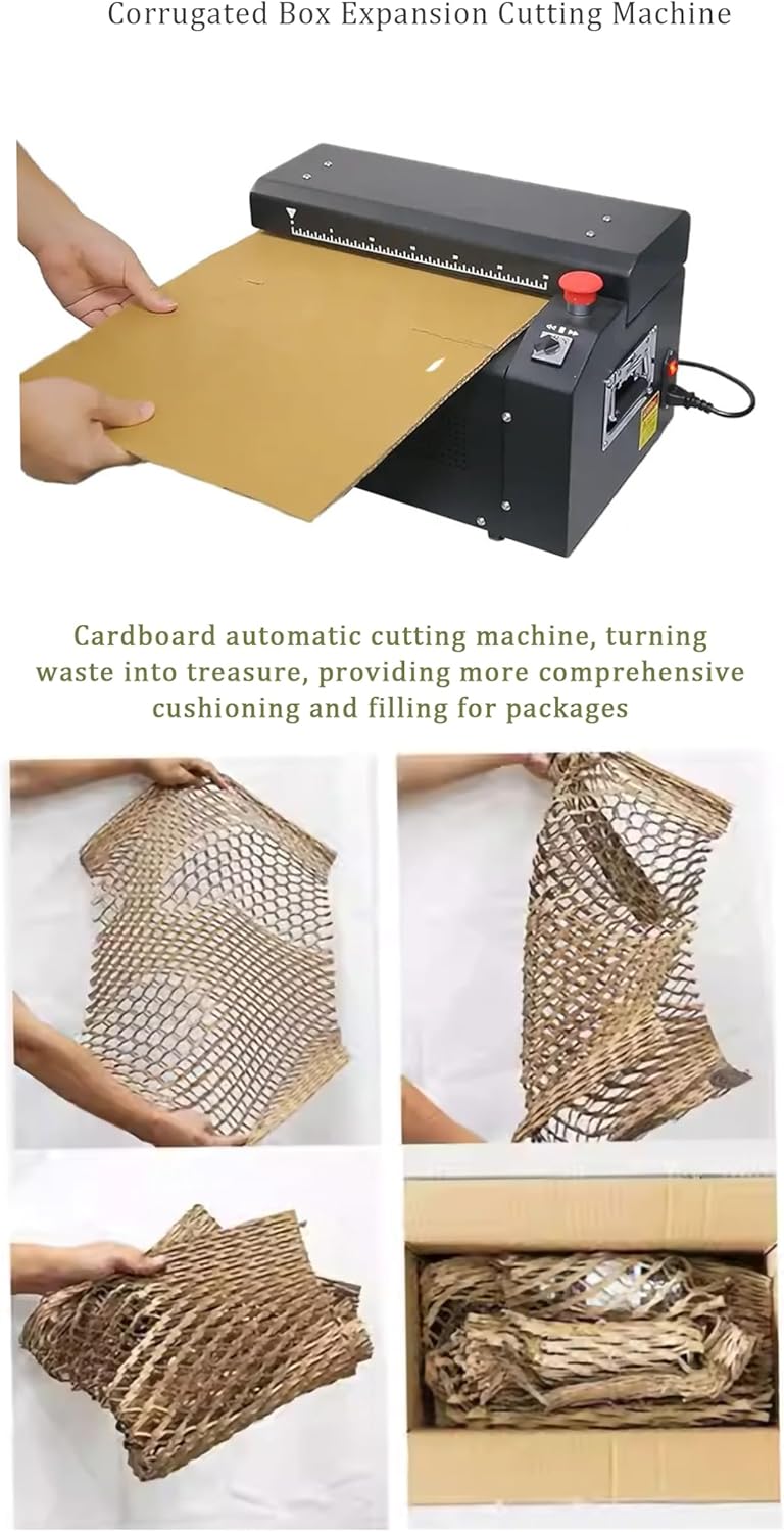 Corrugated Box Expanding Cutter - Eco-Friendly Packaging Buffer Filler with Honeycomb Netting, 325mm Cutting Width Paper Cutting Machine