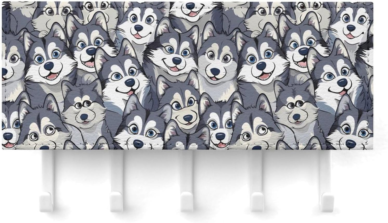 Cute Dog Husky Key Holder for Wall Mounted Hooks Organizer Hanger Kitchen Bedroom Decor image 4