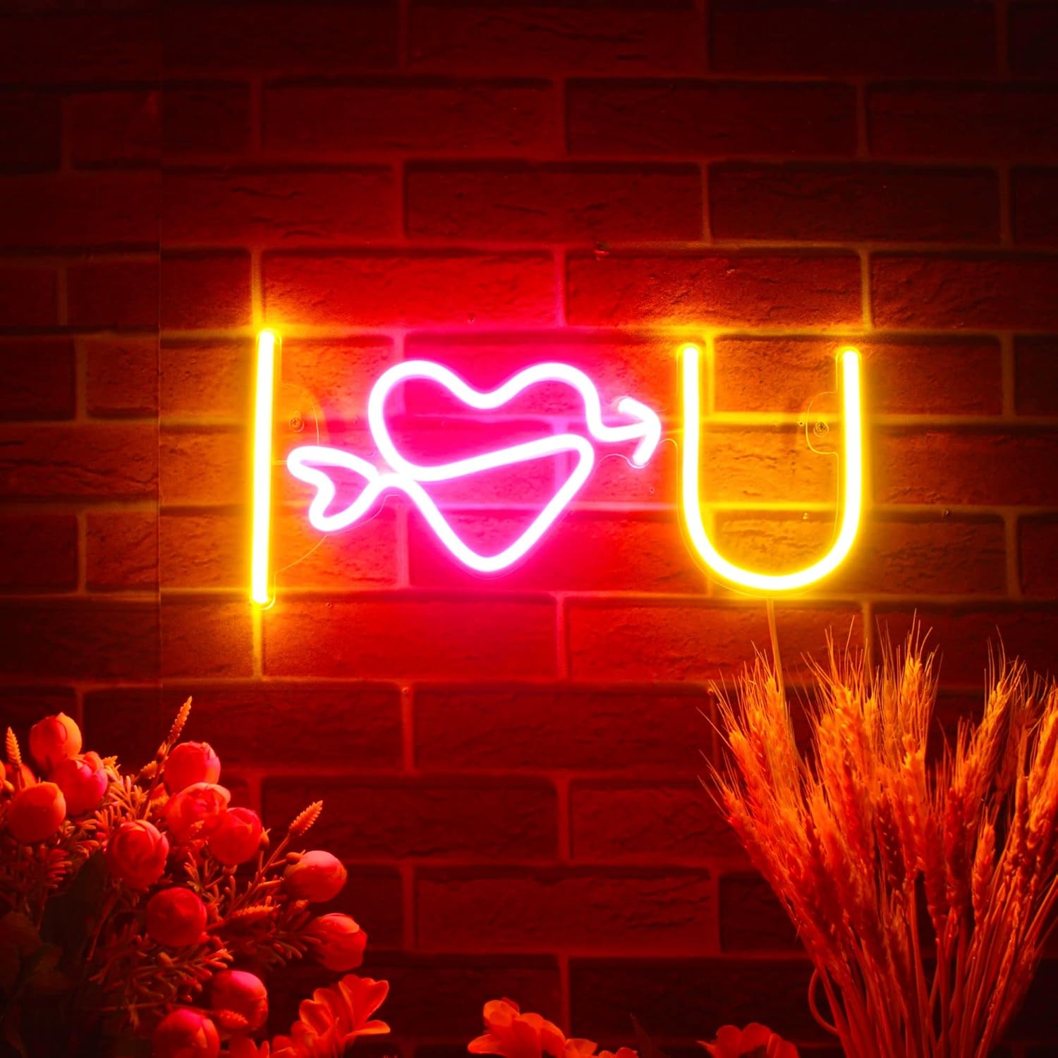 ADVPRO I Love You Flex Silicone LED Neon Sign - White & Orange - st16s32-fnu0227-wo