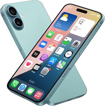 Dummy Fake Phone Model, Looks Like The RealPhone Compatible withPhone 16 Pro Max, for Cellphone Store Display or Send a ToyPhone for Kids 16,Teal, The Screen is Printed with Patterns