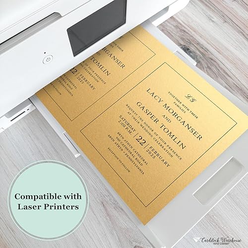 Miniatura 6 de Cardstock Warehouse - Papel de cartulina nacarado dorado brillante, 8.5 x 11 pulgadas, 105 libras, cubierta de 10.02 ozm, 25 hojas de Cardstock