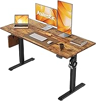 Agilestic 48x24 Electric Standing Desk - Height Adjustable Sit-Stand Home Office Desk with Memory Preset, Rustic Brown