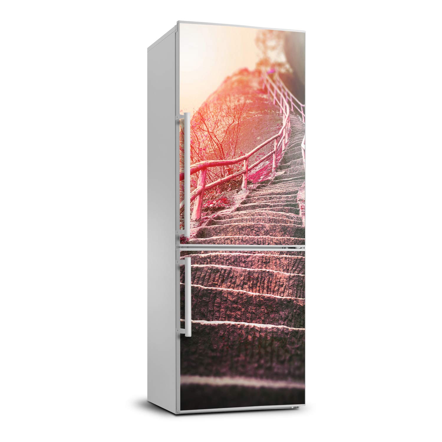 Pegatinas refrigerador 60x180 cm vinilo lavable autoadhesivo paisaje montañas
