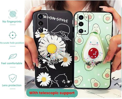 Miniatura 6 de Bonita funda de dibujos animados compatible con Samsung Galaxy A13 5G, funda protectora de silicona delgada con purpurina líquida 3D, soporte