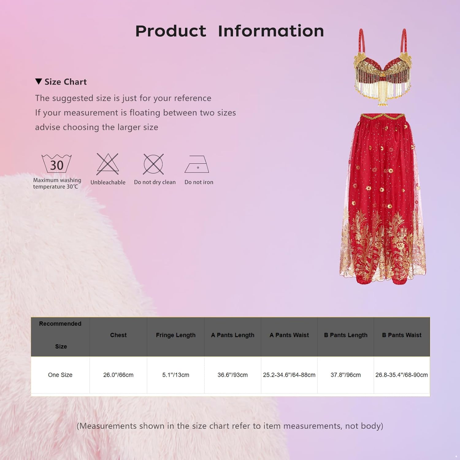ACSUSS Women Belly Dance Costume Straps Tassels Sequins Underwired Bra Top with Satin Bloomers Pants