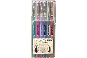 UCHIDA LePen Porous Point Pen, 6-Pack Amethyst, Burgundy, Magenta, Navy, Teal
