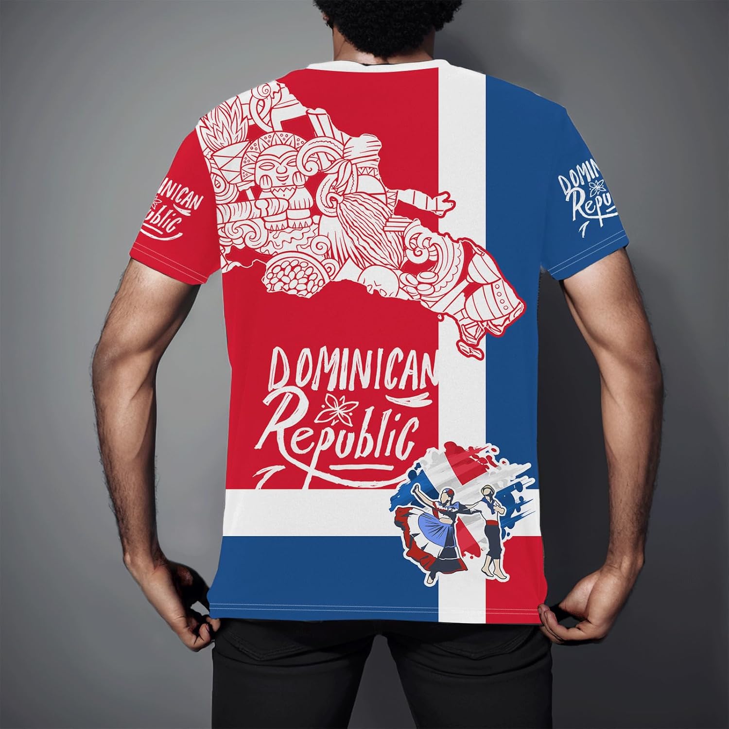 DFZ Dominican Flag Tee Novelty T-Shirt Summer Casual Crewneck Short Sleeve Top Dominican Jersey Unisex - Image 3