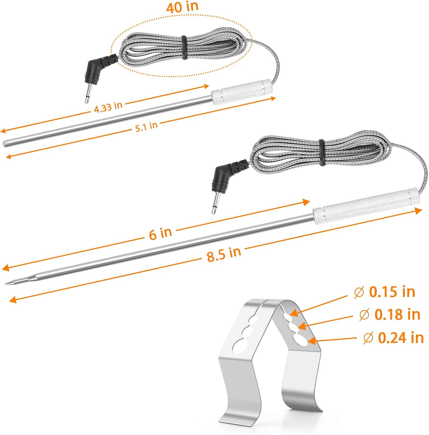 review Meat Temperature Probe Ambient Probe Replacement Probe for Thermopro TP20 TP17 TP-16 TP-16S TP08S TP25 TP07 TP17H TP27 TP06S TP09 TP28,2-piece set