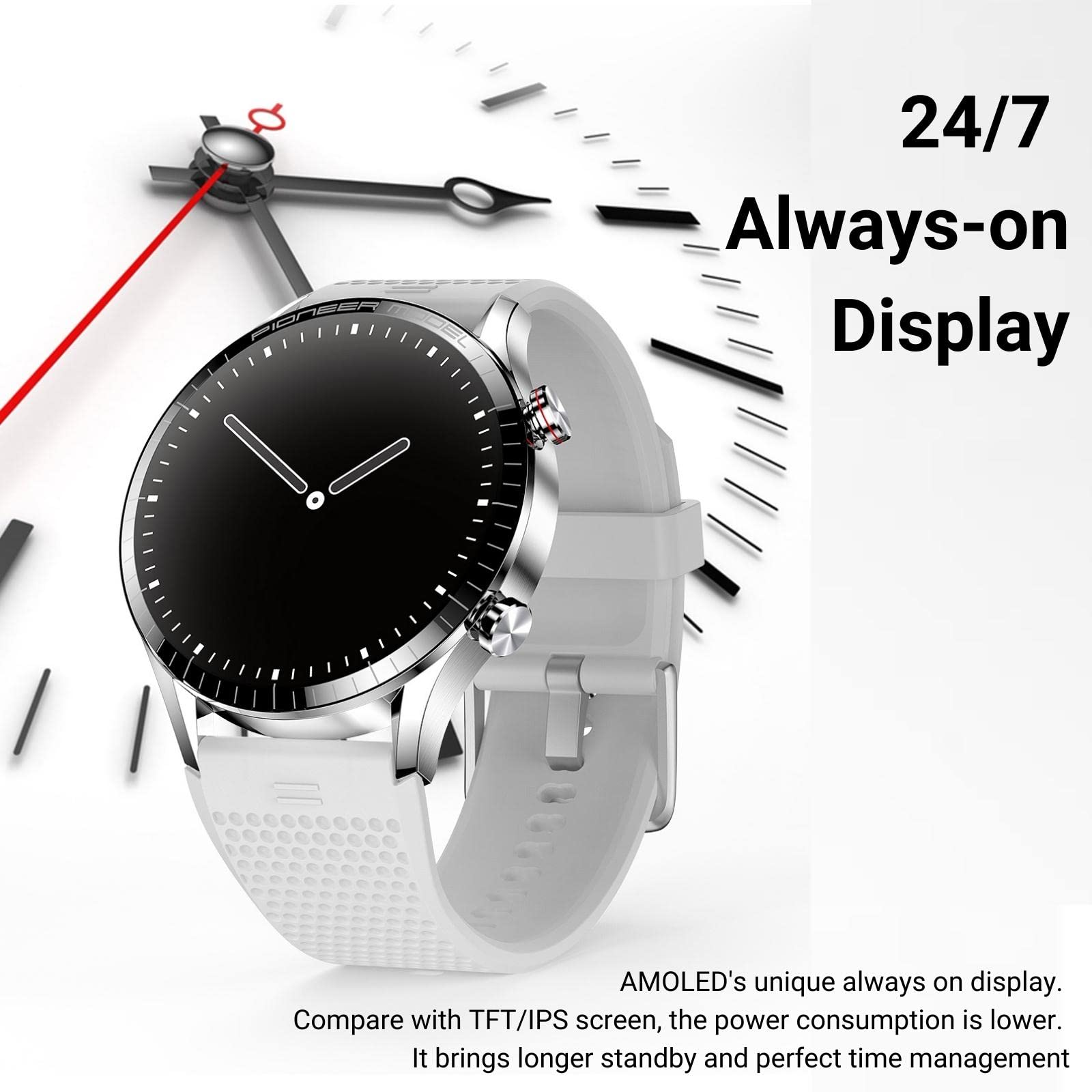 Inteligentny zegarek Answer Make Call, 3.8 cm AMOLED Smartwatch do telefonów z systemem Android i iOS z połączeniami/wybieraniem Bluetooth, śledzeniem aktywności fitness, monitorowaniem snu