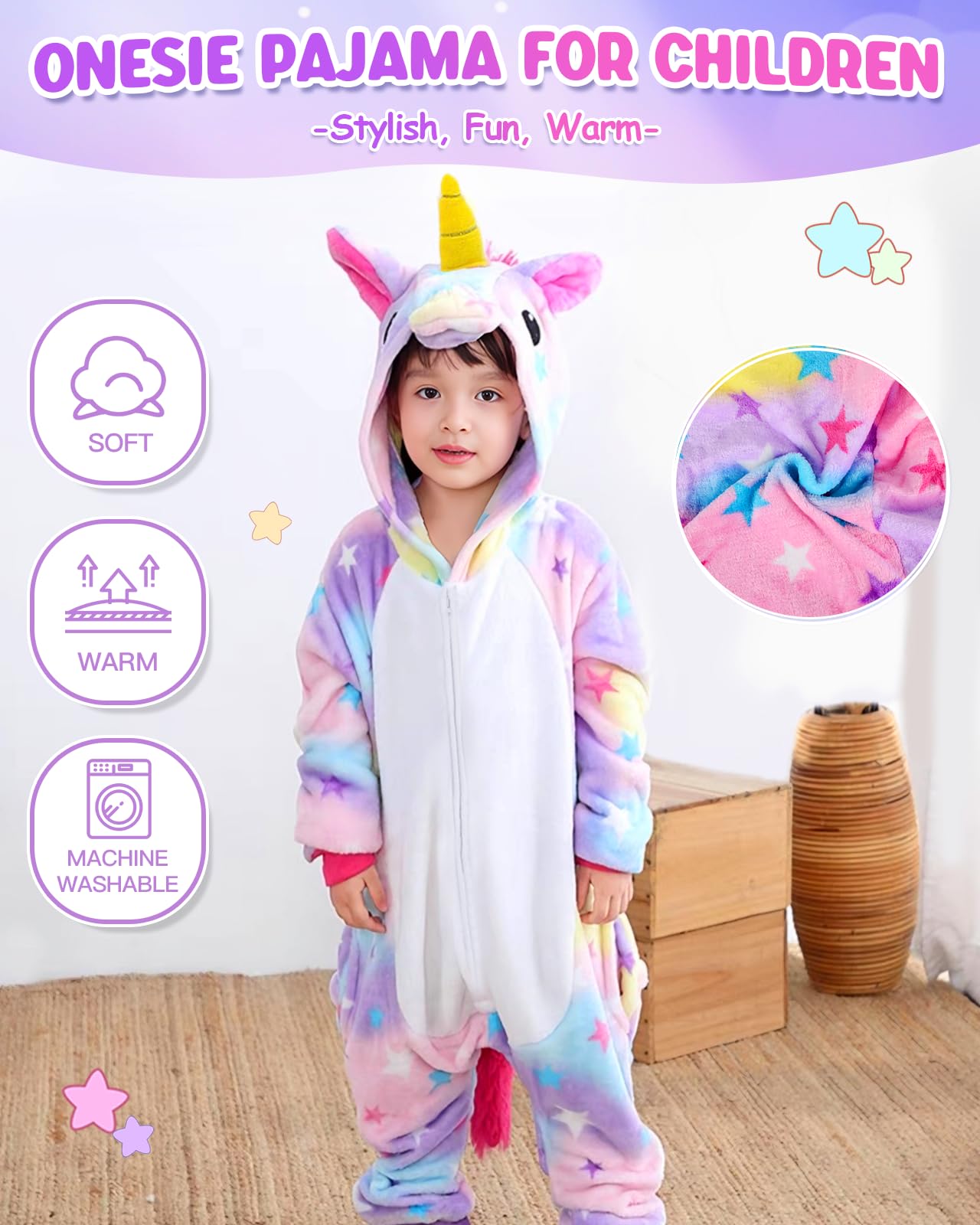 GEEKEO Grenouillères Licorne pour Filles Licorne Onesie Pyjama Combinaison Unisexe Costume Cosplay