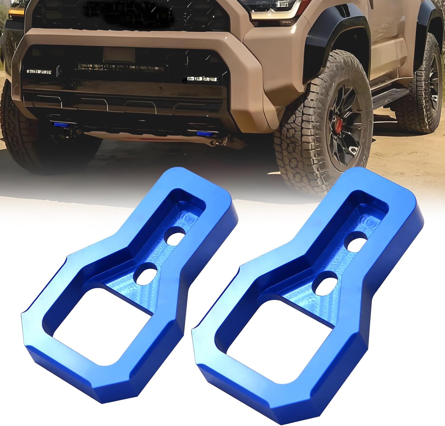 Front Tow Hooks for Tacoma 2024-2026 4Runner 2025-2026 Land Cruiser 250 2024 2025, Compatible with Toyota Tacoma/4Runner/Land Cruiser 250 Car Accessories Tow Hooks (Blue)