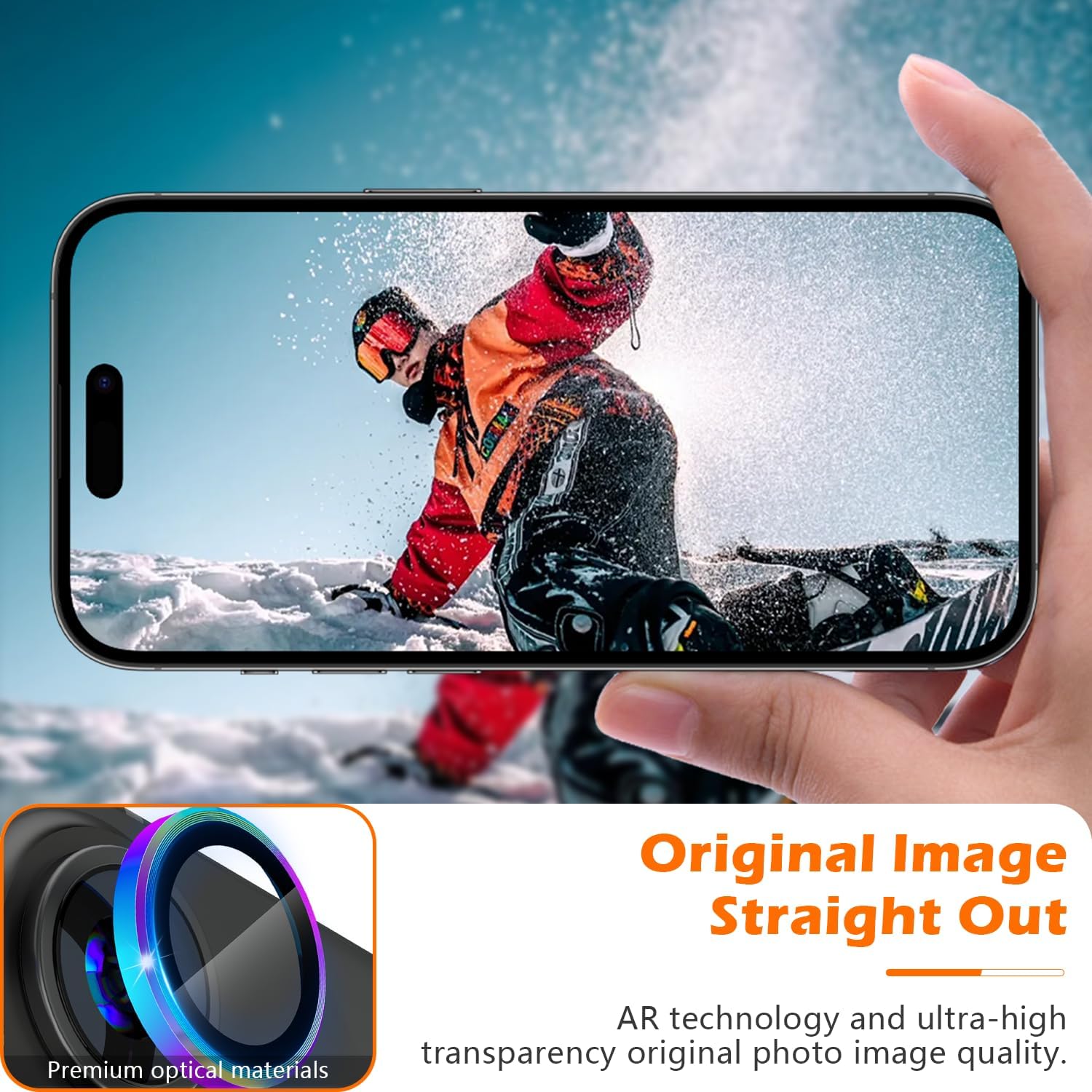 imluckies for iPhone 16 / iPhone 16 Plus/iPhone 17 Camera Lens Protector, AR+AF Tempered Glass 9H Anti-Scratch Metal Individual Lens Cover, HD Clear Camera Accessories, Case Friendly - Colorful image 4