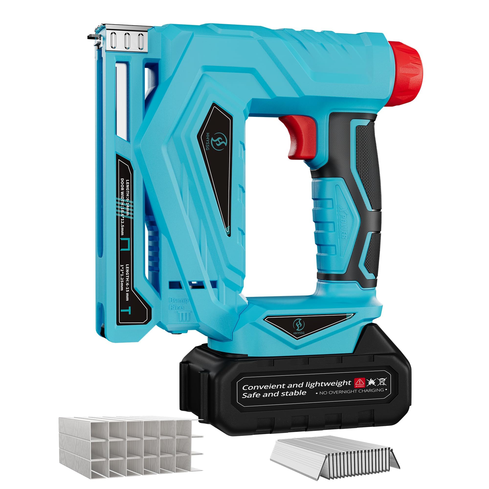 Pistolet Cloueur sans fil 3 en 1 avec Moteur sans Balais, 2 modes de Fonctionnement, Pour le Travail du Bois et le Travail de Tapisserie, Comprend 2000 Agrafes (avec Batterie)