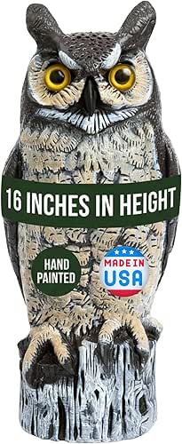 Dalen Large Fake Owl Decoy to Scare Birds Away -