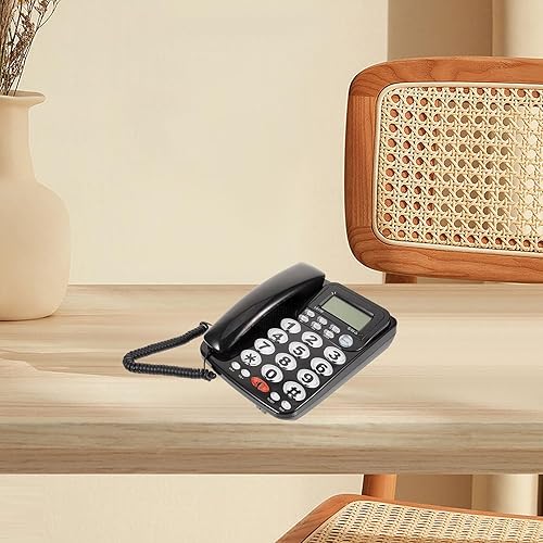 Miniatura 7 de Housoutil Teléfono de escritorio portátil de mesa con pantalla grande, fácil instalación, teléfono fijo con cable para oficina y uso doméstico,