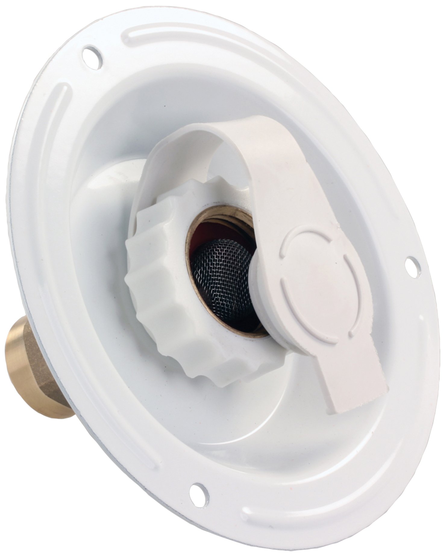 JR Products 62125 Metal Blanco Ciudad Agua Dish