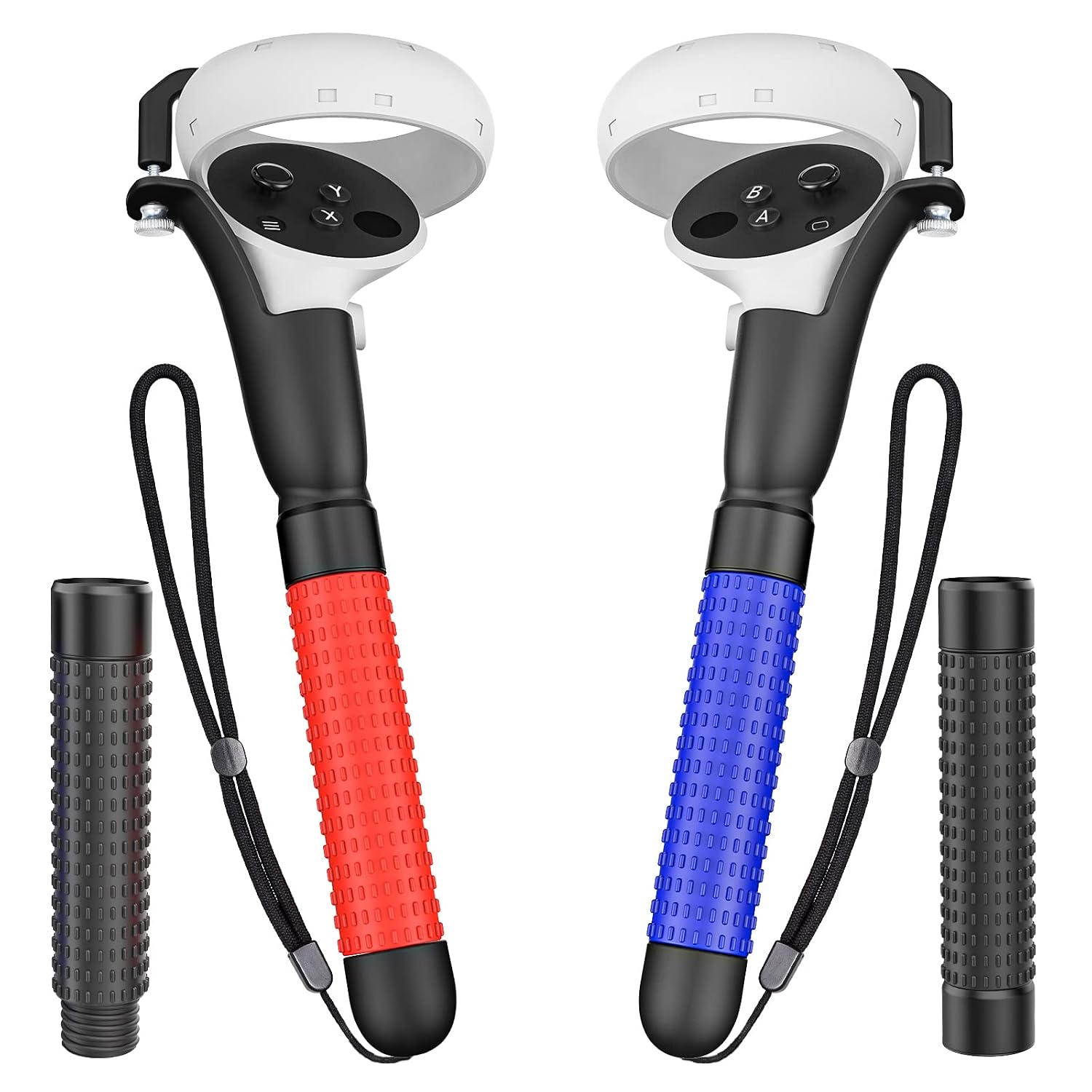 HUIUKE VR Game Handle Accessories for Quest 2 Controllers, Handles Extension Grips for Playing Beat Saber Gorilla Tag Long Arms, VR Handle Attachments Compatible with Playing VR Games