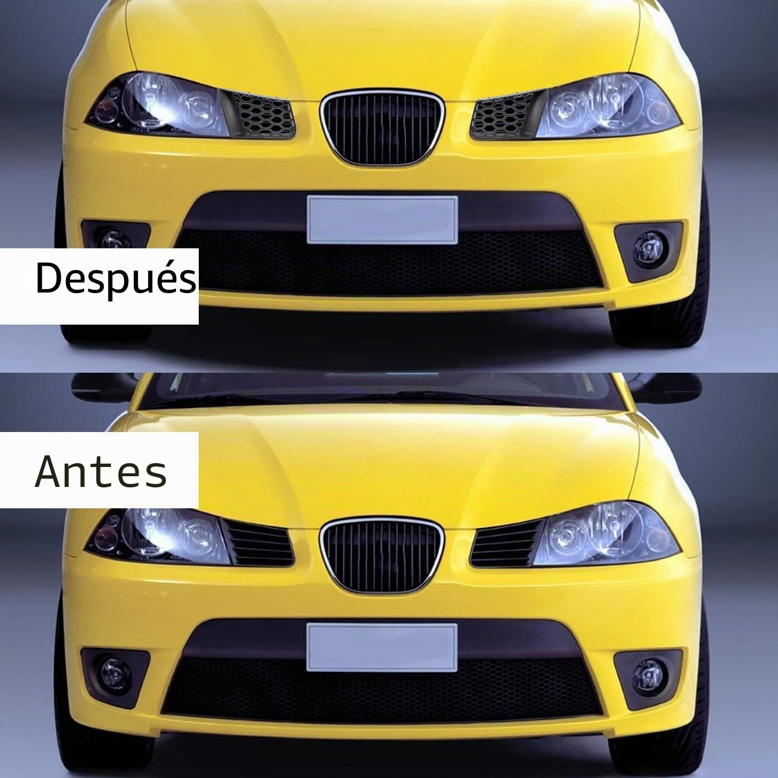 Parachoques delantero, 2 piezas de rejilla izquierda derecha de repuesto para Seat Cordoba 6L 2002-2009, negro brillante, posición de montaje delantera izquierda/delantera derecha