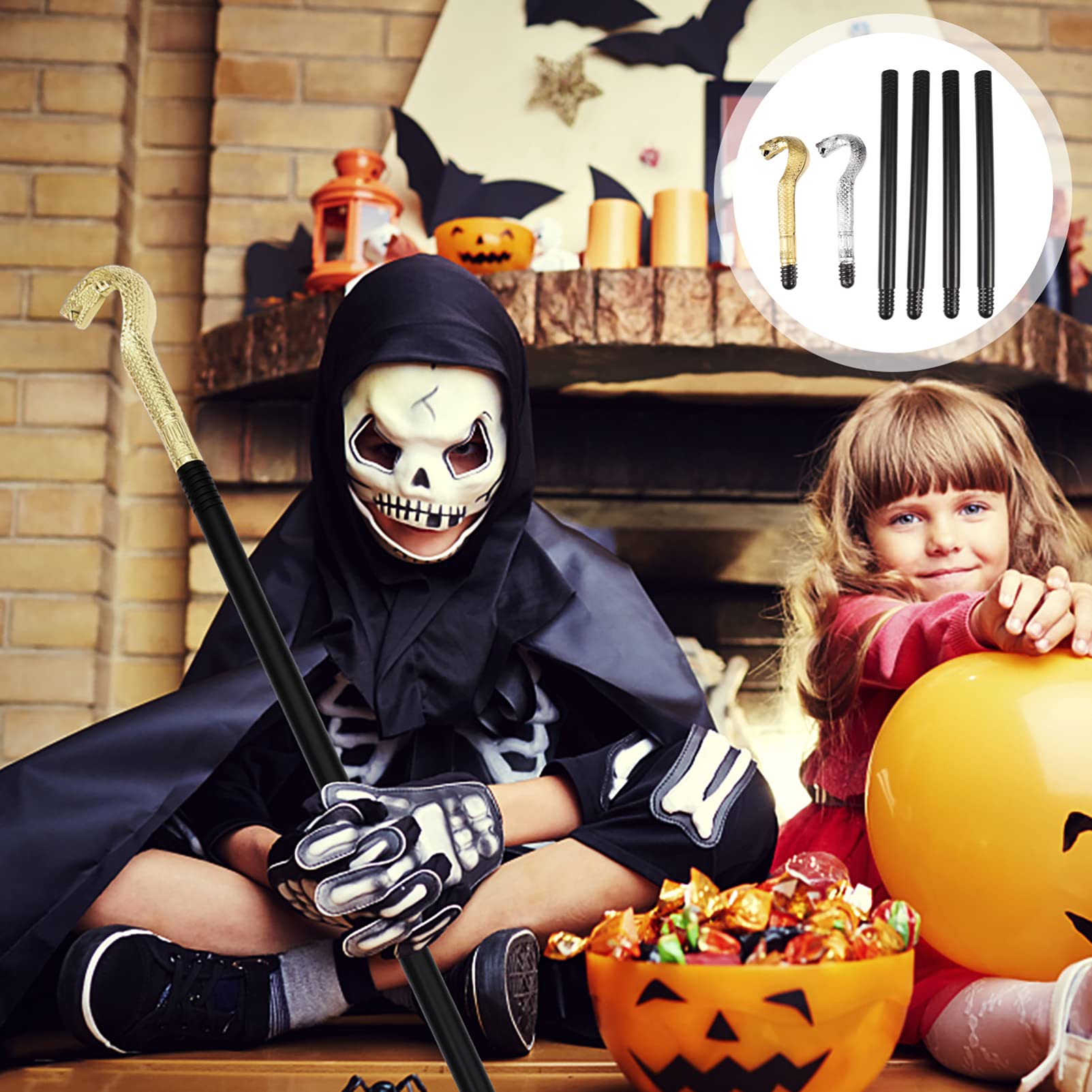 Scettro Serpente Egiziano: 2 Pezzi, Per Halloween, Cosplay E Feste In Maschera, Design Vintage E Magico - Foto 7