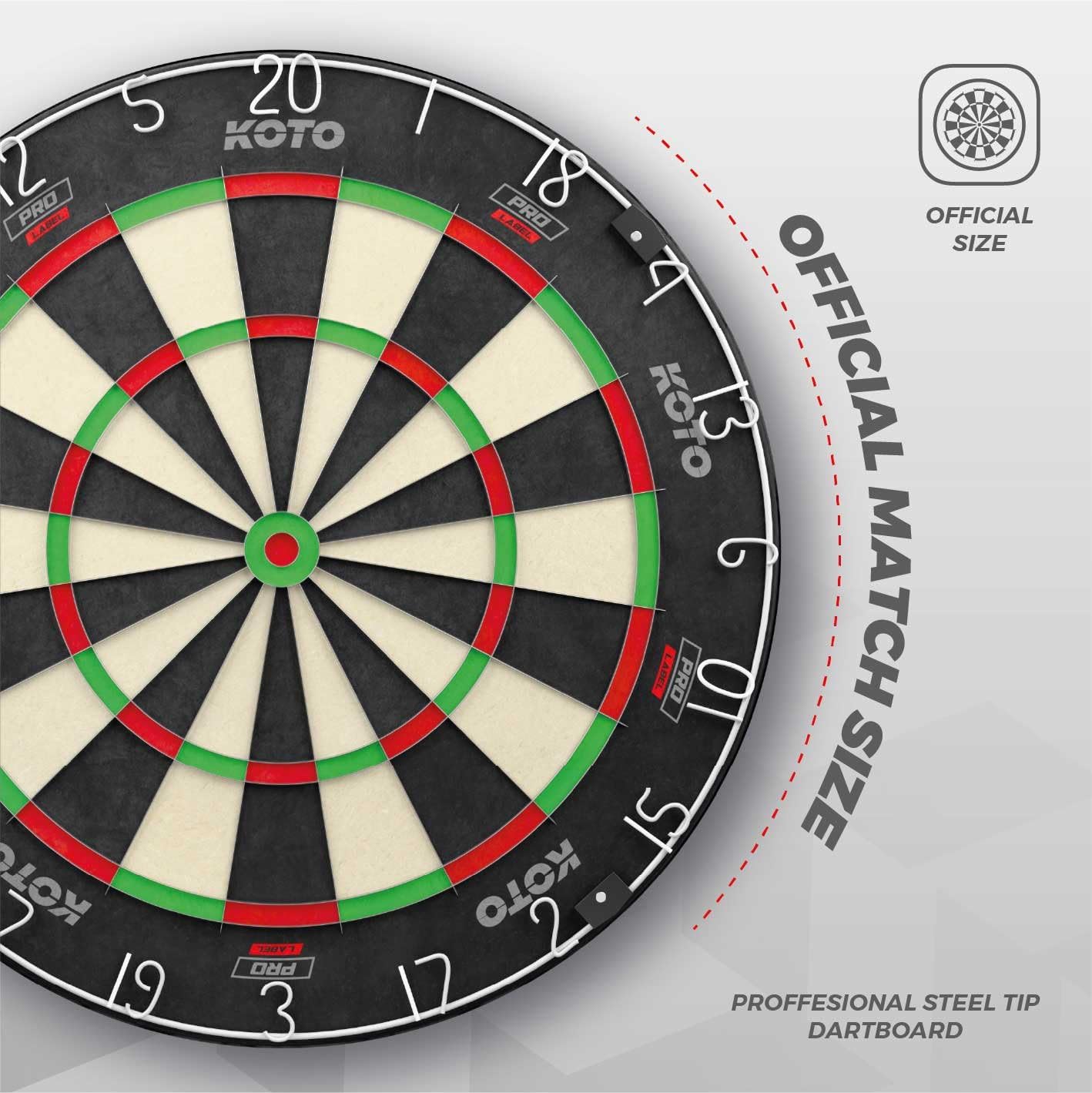Bersaglio KOTO King Pro, formato ufficiale torneo, cablaggio fine, anello di figure rosse