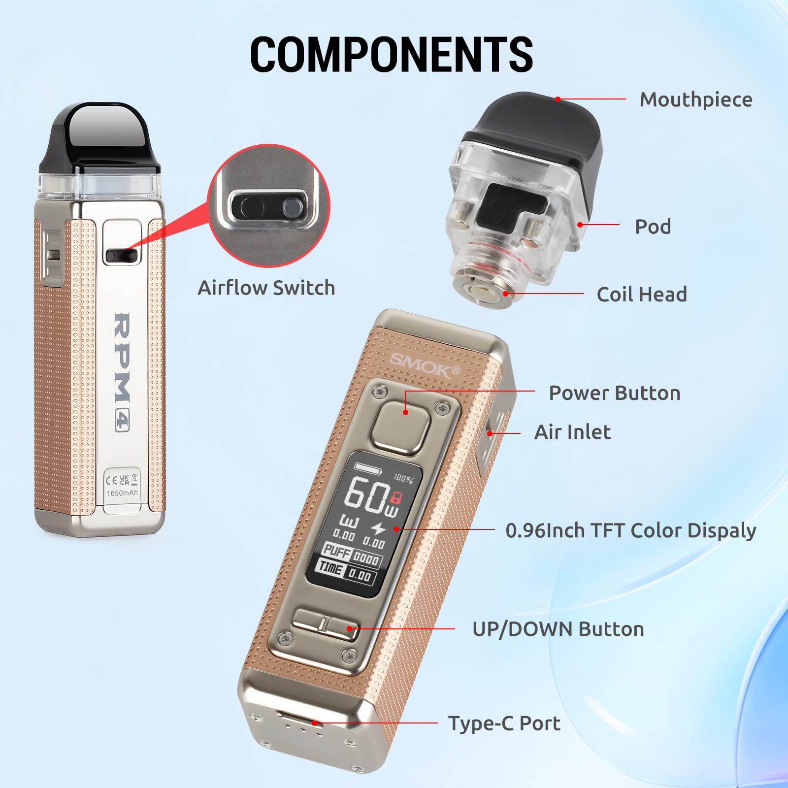 elfbar nachfüll pod läuft aus SMOK RPM 4 60W Vape Pod Kit - SMOKTech main image 0