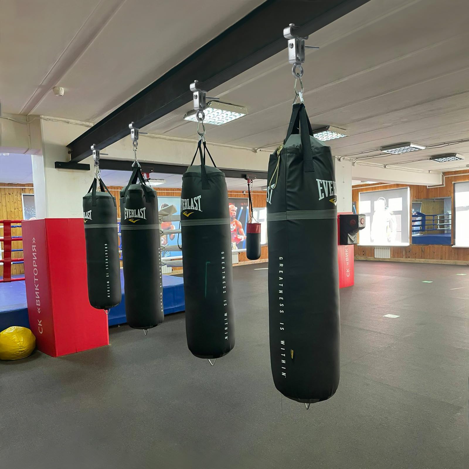 Colgador de Acero para Vigas I-Beam para Sacos de Boxeo Ajustable 63-220 mm 204 kg