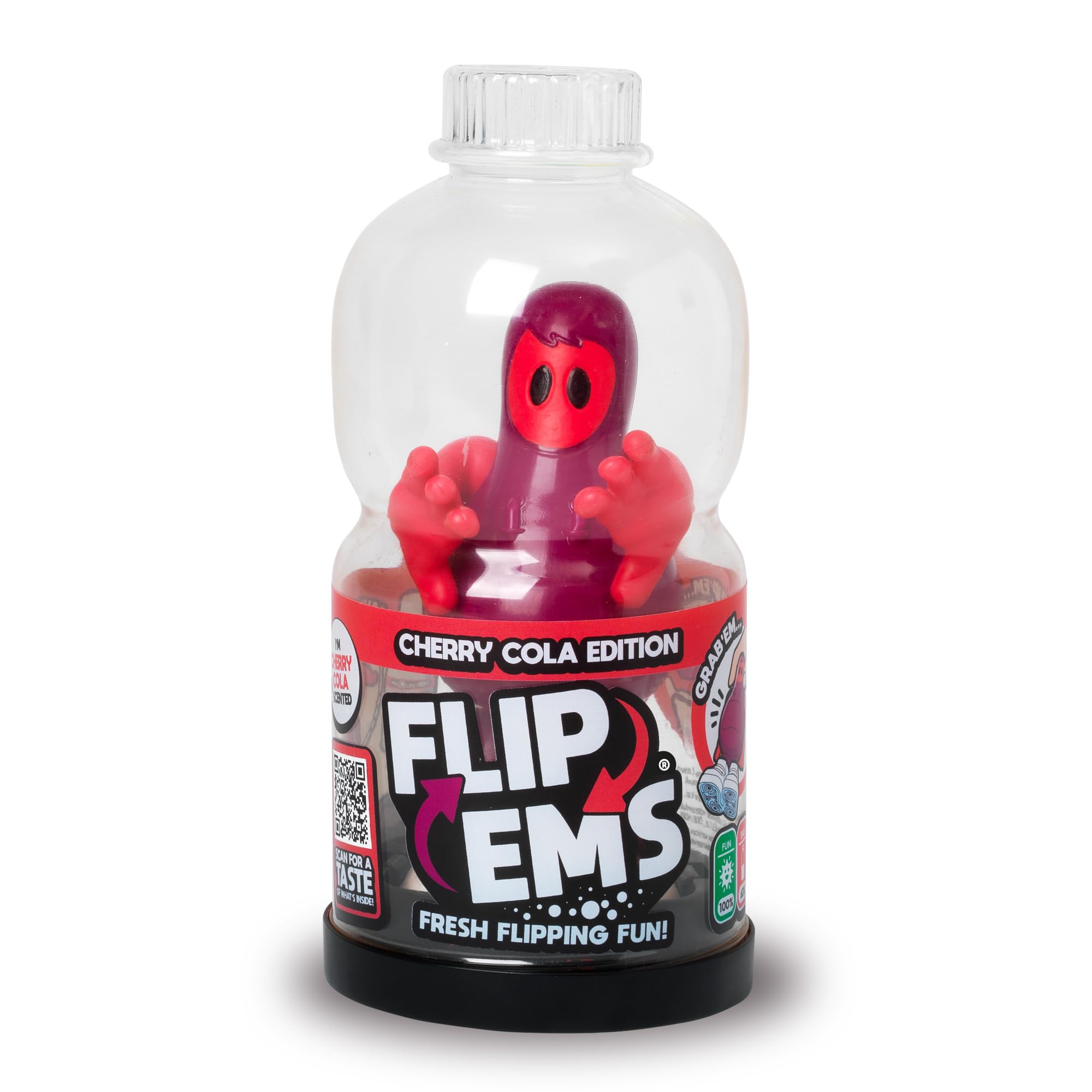 IDEAL FLIP EMS | Cherry Cola Scented Soft, Squishy Bottle Flipping Character | Inspired By Bottle Flipping Craze | Create Freestyle Tricks | Solo or Party Game | Ages 5+ | Christmas or Birthday Gift