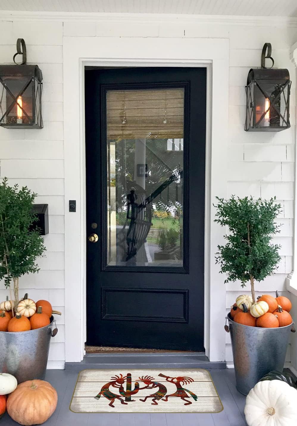 UINHMOP 17''×30'' Southwest Native American Kokopelli Abstract Art Decorative Doormat,Retro Tribal Inspired Theme Welcome Floor Mats,Farmhouse Decor for Home Bathroom Kitchen Living Room