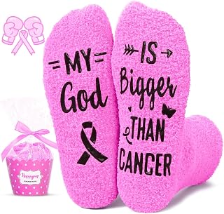 HAPPYPOP Breast Cancer Gifts - Women Socks for Cancer Survivors Chemo Care Comfort Patient
