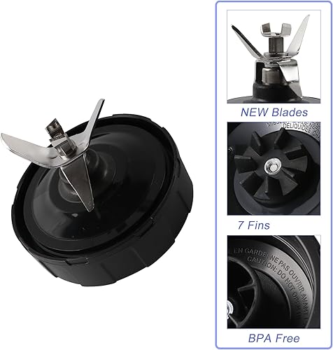 Miniatura 4 de 1 paquete de 1 unidad de cuchillas extractoras de 7 aletas, cuchilla de licuadora ninja, piezas de repuesto compatibles con Ninja Blenders Auto iQ