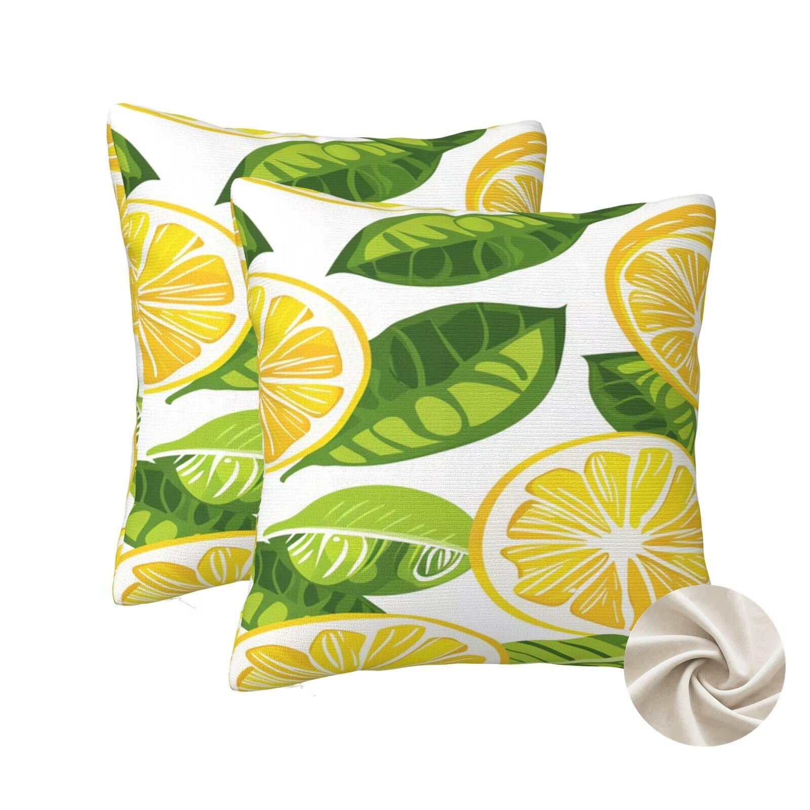 Coussin canapé jaune 60x60 cm : lot de 2 housses pour salon et lit