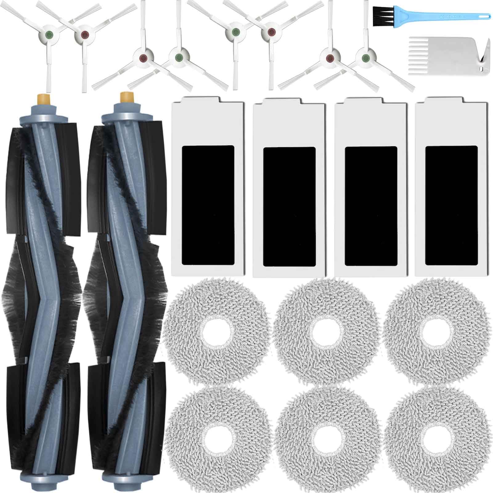 AiLomey Zubehör für Ecovacs DEEBOT T20 Omni, Ersatzteile für Ecovacs Deebot T20 e Omni Staubsauger, 1 Hauptbürste, 2 HEPA-Filter, 4 Wischtücher, 4 Seitenbürsten, 4 Staubbeutel AiLomey Zubehör für Ecovacs DEEBOT T20 Omni, Ersatzteile für Ecovacs Deebot T20 e Omni Staubsauger, 1 Hauptbürste, 2 HEPA-Filter, 4 Wischtücher, 4 Seitenbürsten, 4 Staubbeutel