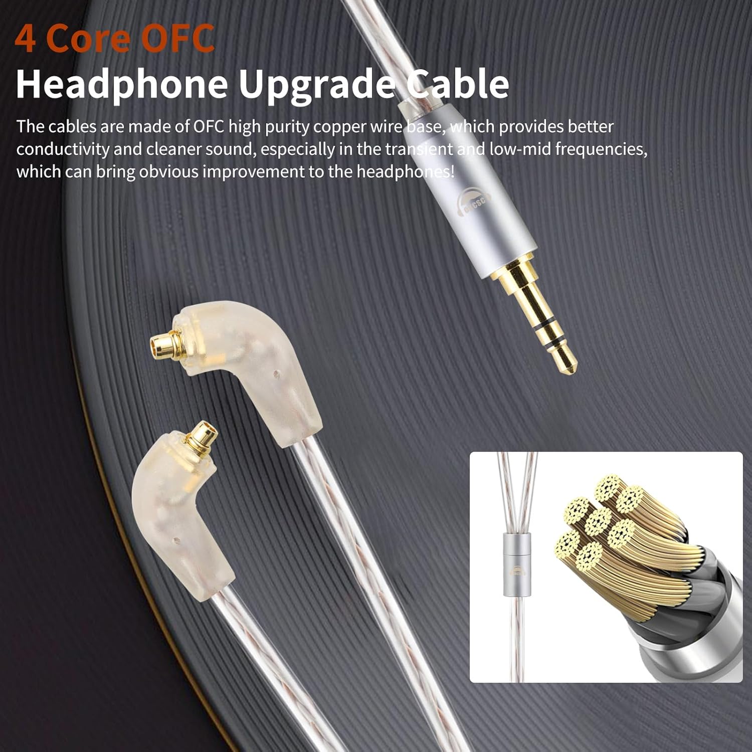 okcsc ER4SR to Type-C Upgraded Replacement Cable for Etymotic Earphones Cable 4 Core for Sony NW-ZX505/NW-ZX507/NW-A105/NW-A105HN/NW-A100TPS/NW-A106HN 3.94FT