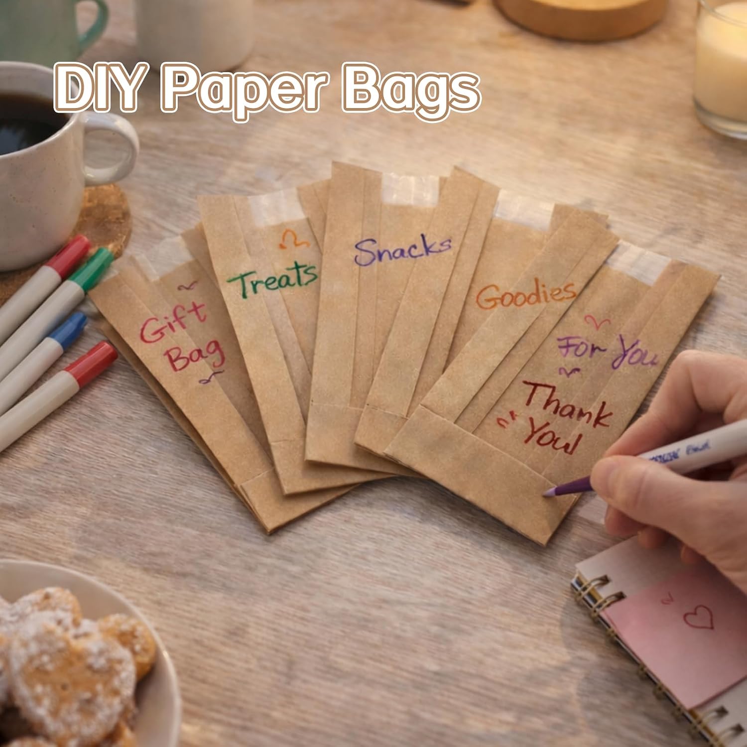 WIKDAY Cookie Bags with Window 25PCS Small Paper Treat Bread Bakery Bags image 5