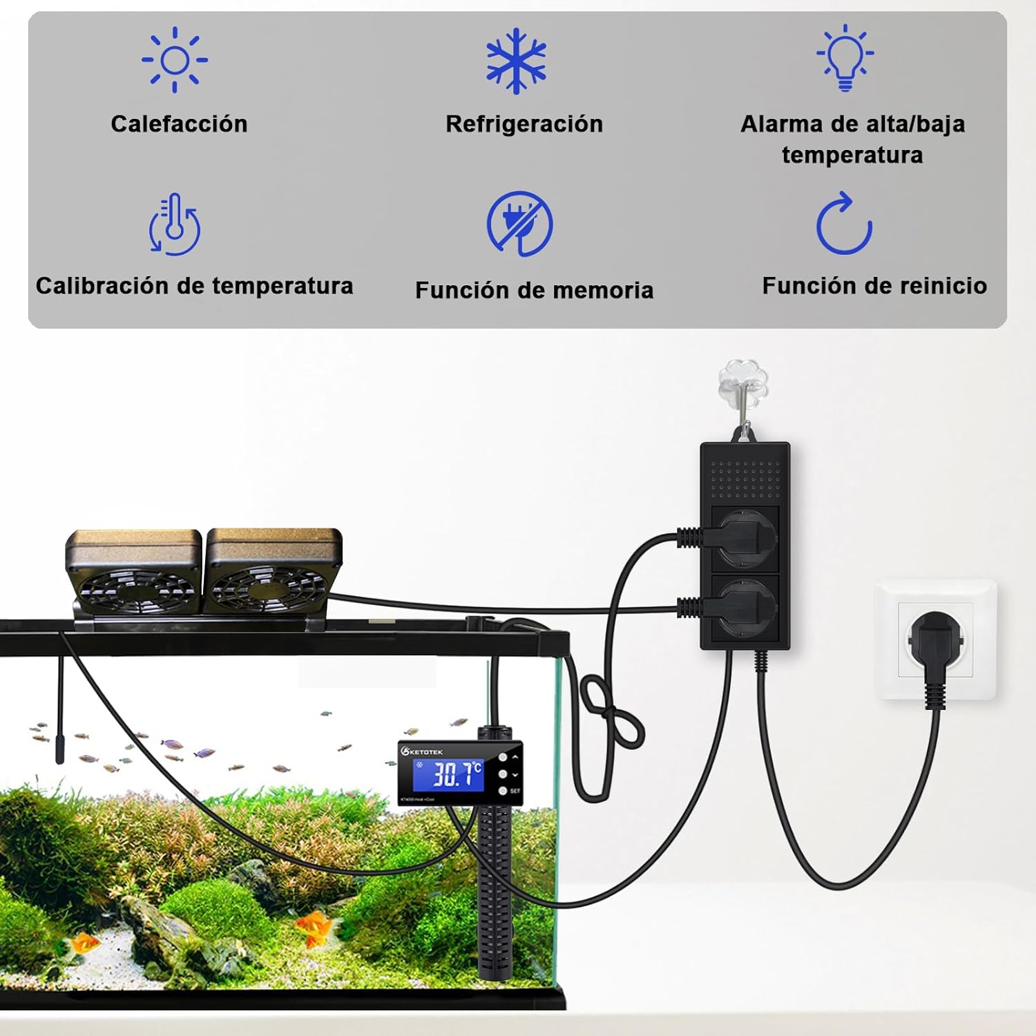 KETOTEK KT4000 Thermostat in Aquarium Setup